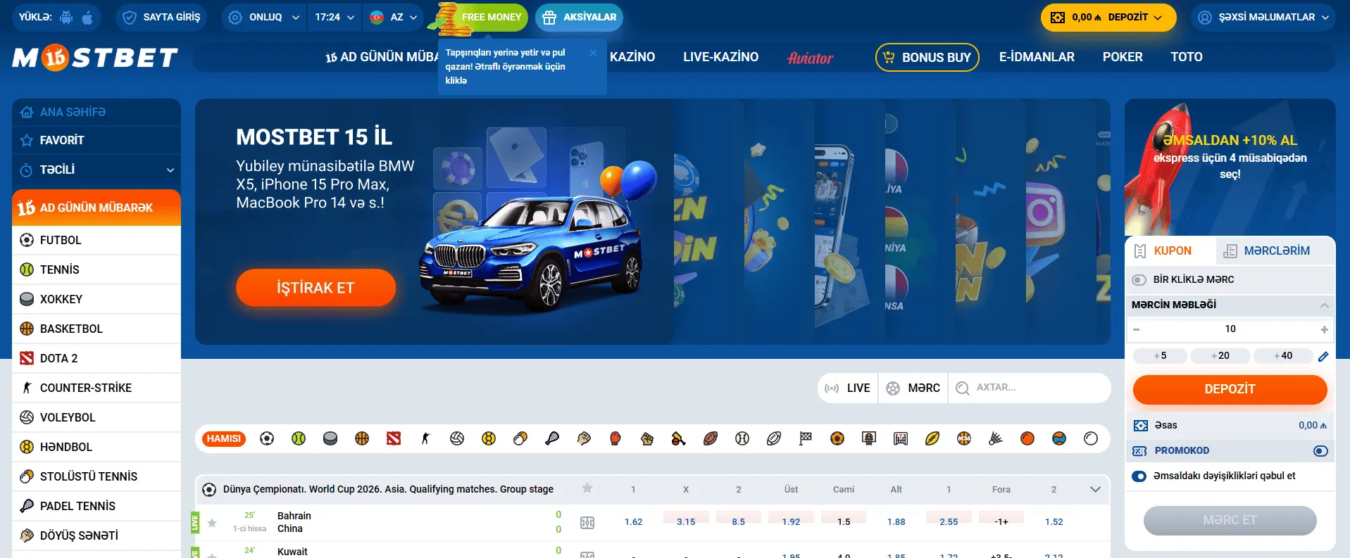 Mostbet ilə bahis imkanları Mostbet